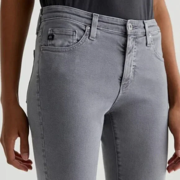 AG Adriano Goldschmied The Prima Crop Cigarette Light Grey Skinny Jeans - Picture 2 of 16